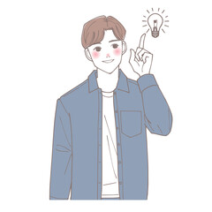 何かを思いついた男性のイラスト