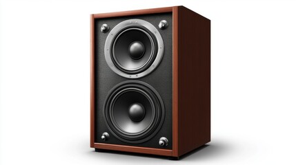 Obraz premium Classic Wooden Speaker Design with Dual Woofers and Clear Sound