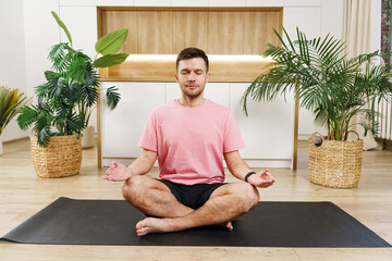 Mindfulness Practice in a Serene Indoor Setting With Plants Promoting Relaxation and Focus