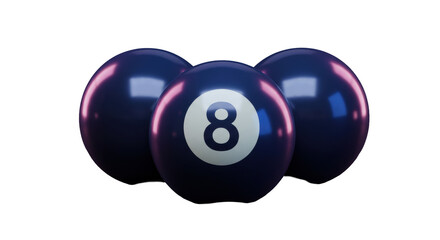 Isolated Trio of Eight Ball Game Spheres