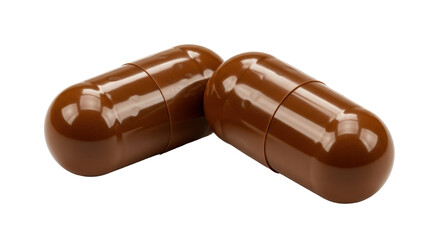 Isolated Two Brown Pill Capsules