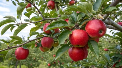 red apples on a tree