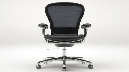 Fototapeta premium Modern Ergonomic Office Chair with Mesh Back and Swivel Base
