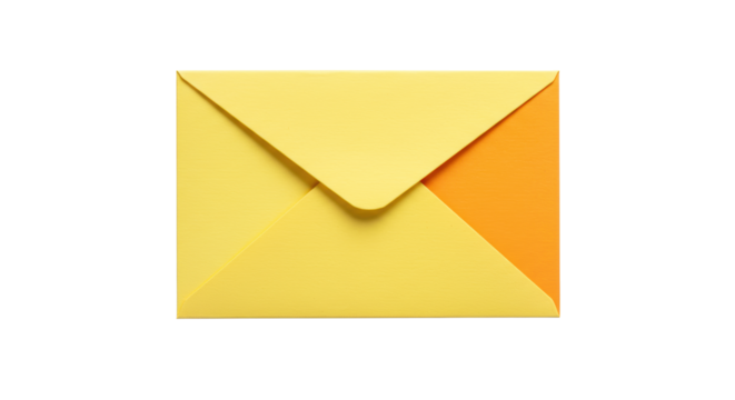 Isolated Yellow Envelope Correspondence Postal Communication
