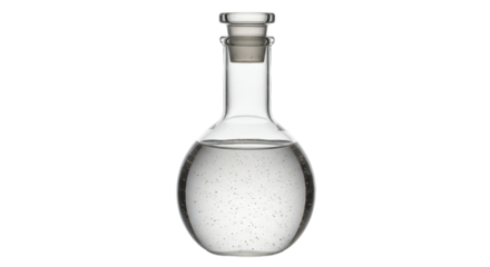 Isolated Round Bottom Flask with Clear Liquid