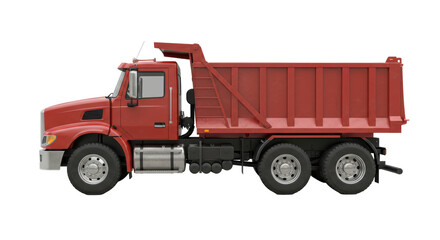 Isolated Red Dump Truck