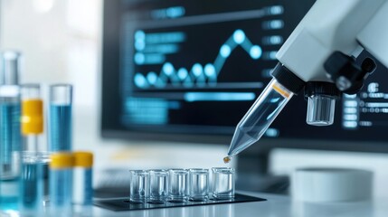 Laboratory Research Setup with Microscopy and Sample Testing Equipment