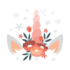 unicorn Semi Flat Illustrations vector 