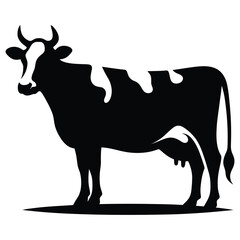 silhouette of a cow