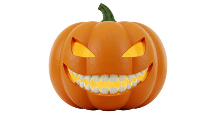 Isolated Glowing Jack O Lantern - Halloween Decoration