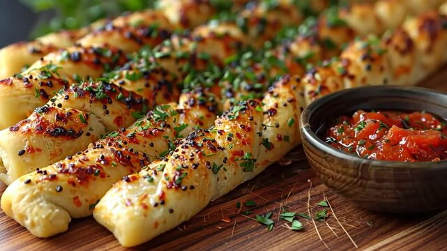 National Breadstick Day breadsticks with marinara sauce, October 27th