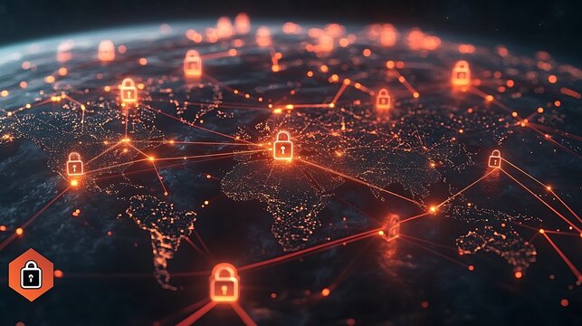 Digital map of Europe connected through glowing network links. - Powered by Adobe