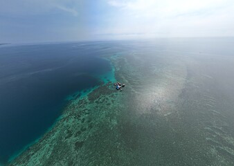 aerial view of a tropical island
