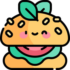 vegan burger Illustration on a white background