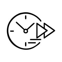 Fast Forward Clock Icon for Time Speed
