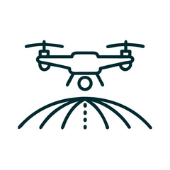 Naklejka premium Drone flying over a field in a minimalistic style 