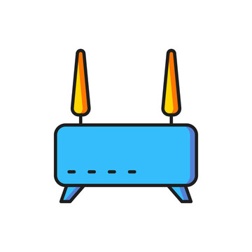 recommend clip art: Color Router and wi-fi signal icon isolated on white background. Wireless ethernet modem router. Computer technology internet. Flat filled outline style with shadow. Vector