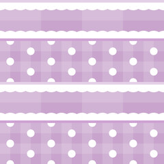 Retro geometric pastel purple and white seamless pattern