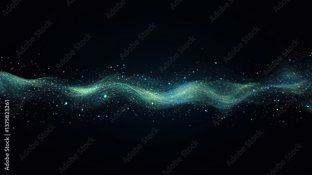 Poster ethereal strands of light gracefully weaving across a dark canvas revealing a celestial river of gli