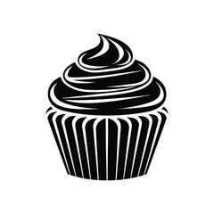 vector illustration of a cupcake, isolated on a white background