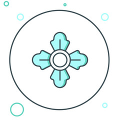 Line Firefighter icon isolated on white background. Colorful outline concept. Vector