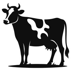 cow on a white background