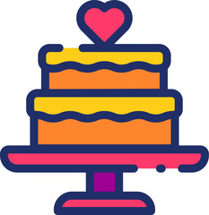 wedding cake Illustration on a white background