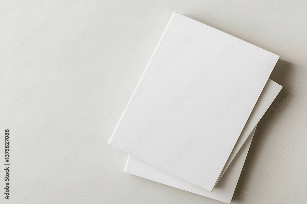 Poster stacked white paper sheets on a neutral background simple minimalist design