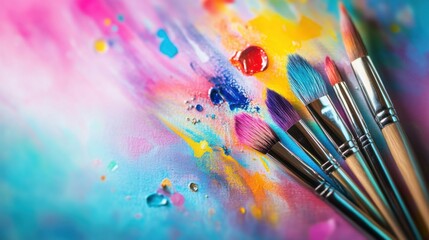 education abstract background with floating artistic creations