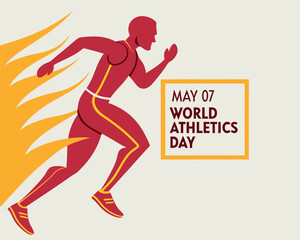 Celebrate World Athletics Day on May 7th with this dynamic runner illustration.