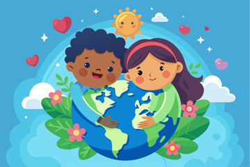 A cheerful Earth character 