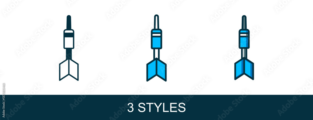 Poster filled outline dart arrow icon isolated on white background. vector