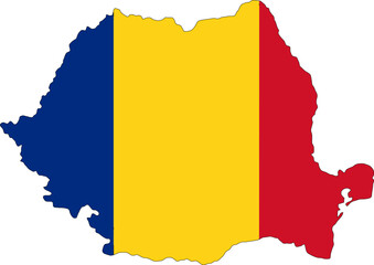 Romania flag on the map illustration vector with transparent © ZAK Designs