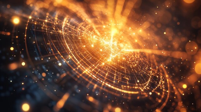 abstract background with glowing scientific background