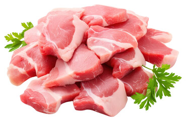 PNG Raw pork pieces meat beef food.