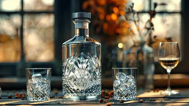 National Vodka Day vodka bottle and shot glasses, October 4th