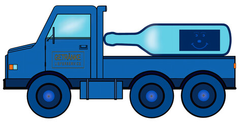 LKW Truck Getränke Lieferservice Cartoon