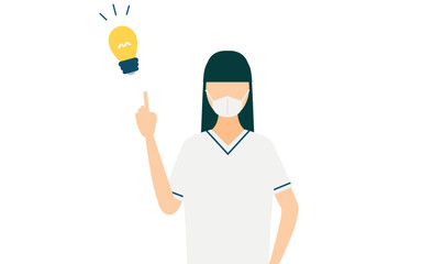 Simple illustration of a female nurse with long hair inspiring ideas