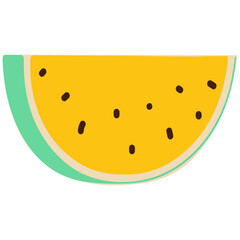  Summer cute exotic tropical fruits in flat design.Healthy sweet food. 
