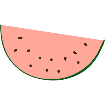 watermelon slice pink green simple design clip art preview