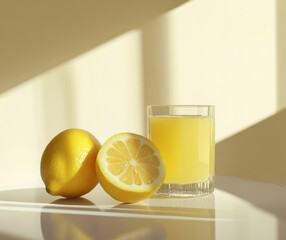 Lemon, lemon cut in half, yellow juice