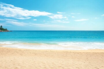 Fototapeta premium Beautiful beach background. Natural landscape with empty tropical beach.