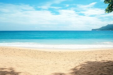 Fototapeta premium Beautiful beach background. Natural landscape with empty tropical beach.