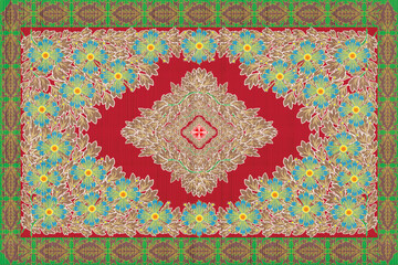 Oreintal Flora Damask. embroidery, Indian style. art ornament print.Design for carpet, cover.wallpaper, wrapping, fabric, clothing