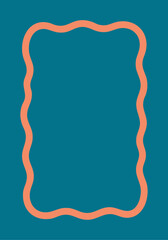 Zig zag wavy edge rectangle frame. Vector jagged geometric rectangular. Abstract element for template, sticker, promo material, web or social media design.