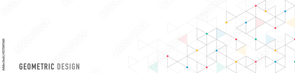 Poster Graphic design element for web page or banner with a geometric pattern of triangle shapes. Vector illustration