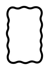 Zig zag wavy edge rectangle frame. Vector jagged geometric rectangular. Abstract element for template, sticker, promo material, web or social media design.