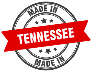 Made in Tennessee round sign. Made in Tennessee stamp.