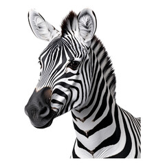 Fototapeta premium Striking Zebra Close-Up Wildlife Photography in the Savanna on Transparent Background
