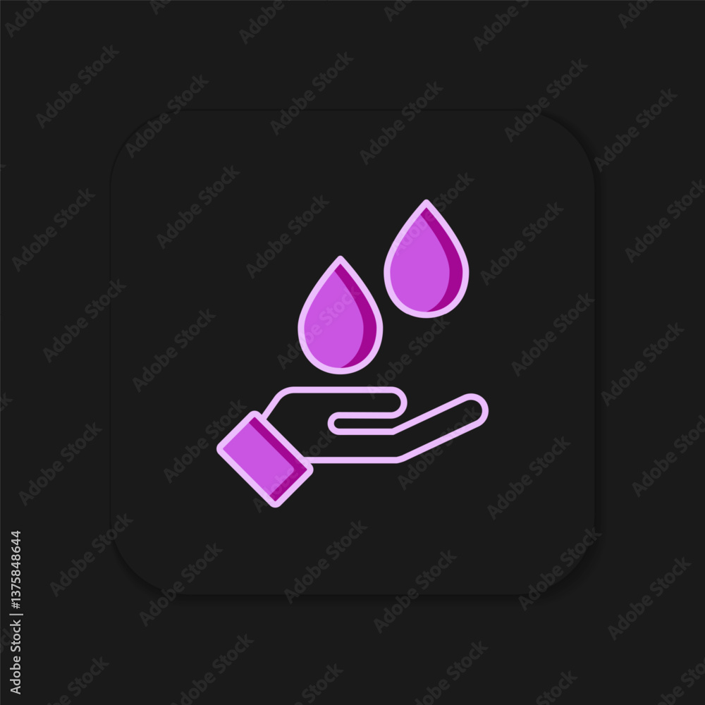 Poster filled outline washing hands with soap icon isolated on black background. washing hands with soap to